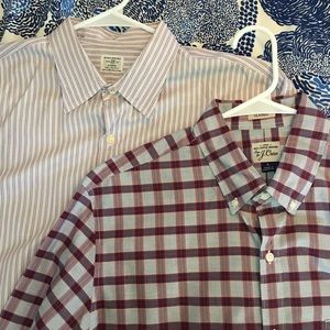 J Crew sz L red and blue button down shirt bundle.